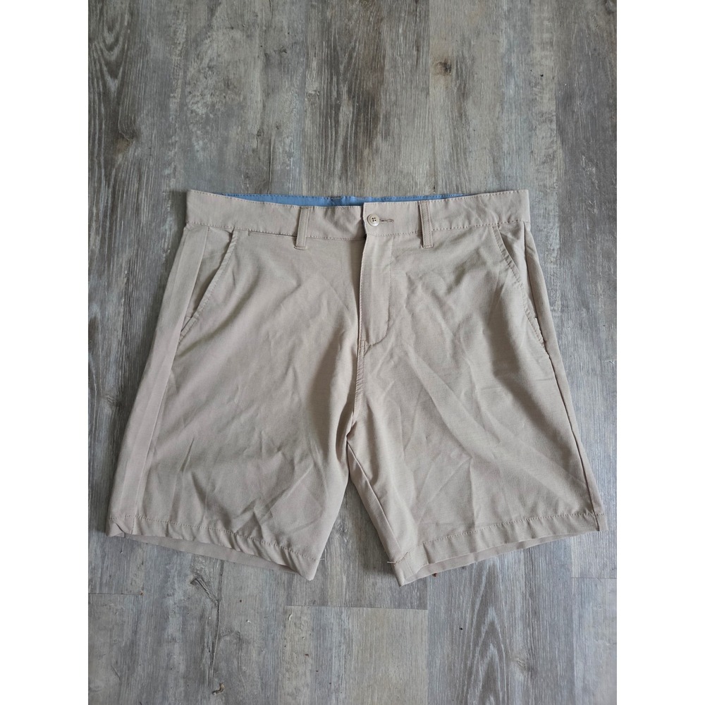 Burnside Mens Hybrid Walk Shorts Khaki Tan Size 36 Casual Flat Front Shorts